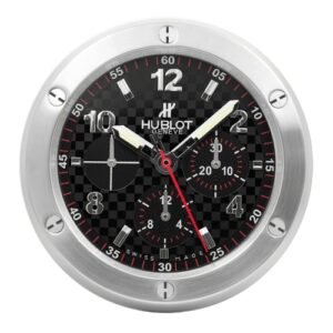 Big Bang Wall Clock | Carbon Fibre Chronograph Dial Silver & Black