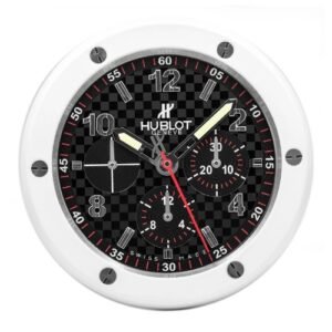 Big Bang Wall Clock | Carbon Fibre Chronograph Dial White & Black