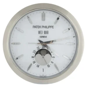 Patek Philippe Wall Clock | Moon Phases Silver and White