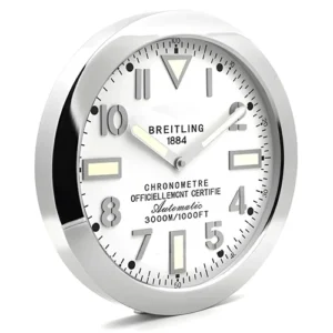 Breitling Wall Clock | Silver And White Style