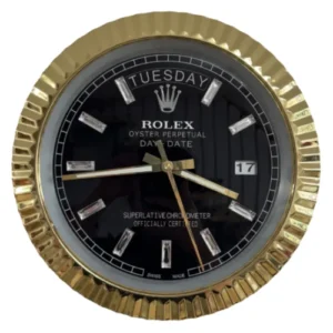Date-Just Wall Clock | Crystal Dial Gold And Black