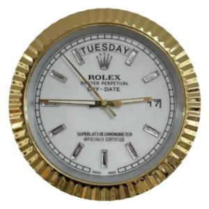 Date-Just Wall Clock | Crystal Dial Gold And White