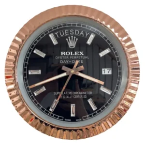 Date-Just Wall Clock | Crystal Dial Rose Gold And Black