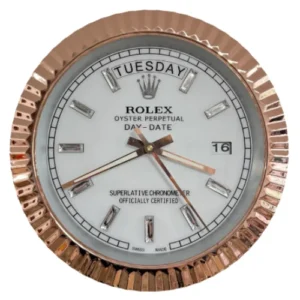 Date-Just Wall Clock | Crystal Dial Rose Gold And White