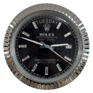 Date-Just Wall Clock | Crystal Dial Silver And Black