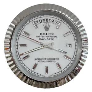 Date-Just Wall Clock | Crystal Dial Silver And White