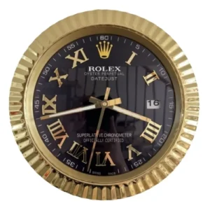 Date-Just Wall Clock | Roman Dial Gold And Black