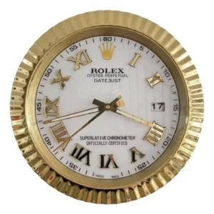 Date-Just Wall Clock | Roman Dial Gold And White