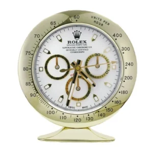 Daytona Desk Clock | Gold And White