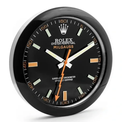 Milgauss Wall Clock | All Black & Orange