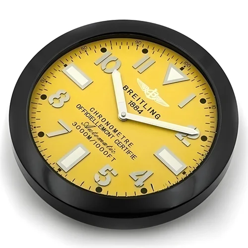 Breitling Wall Clock | Black And Yellow Style - Image 3
